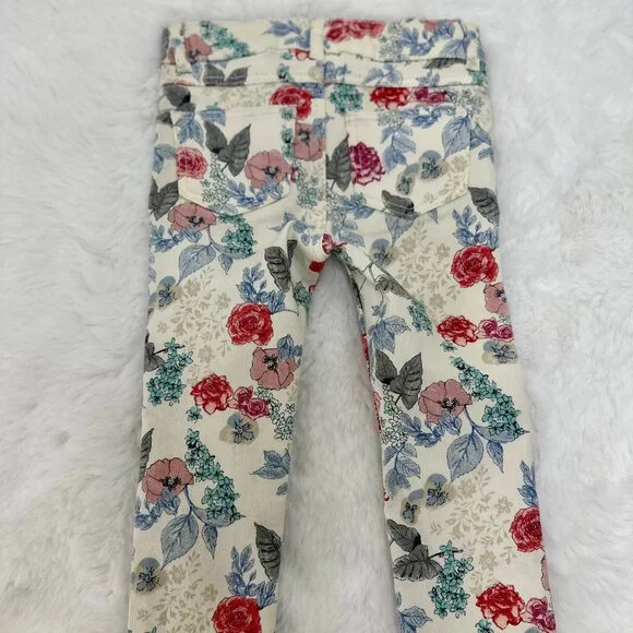 H&M Baby Floral Print Skinny Jeans – Cream Multi - Picture 5 of 11
